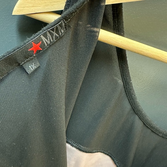 MXM Black Lace / Nude Fit & Flare Knee Length Dress - Picture 3 of 7